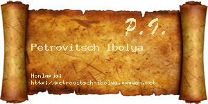 Petrovitsch Ibolya névjegykártya